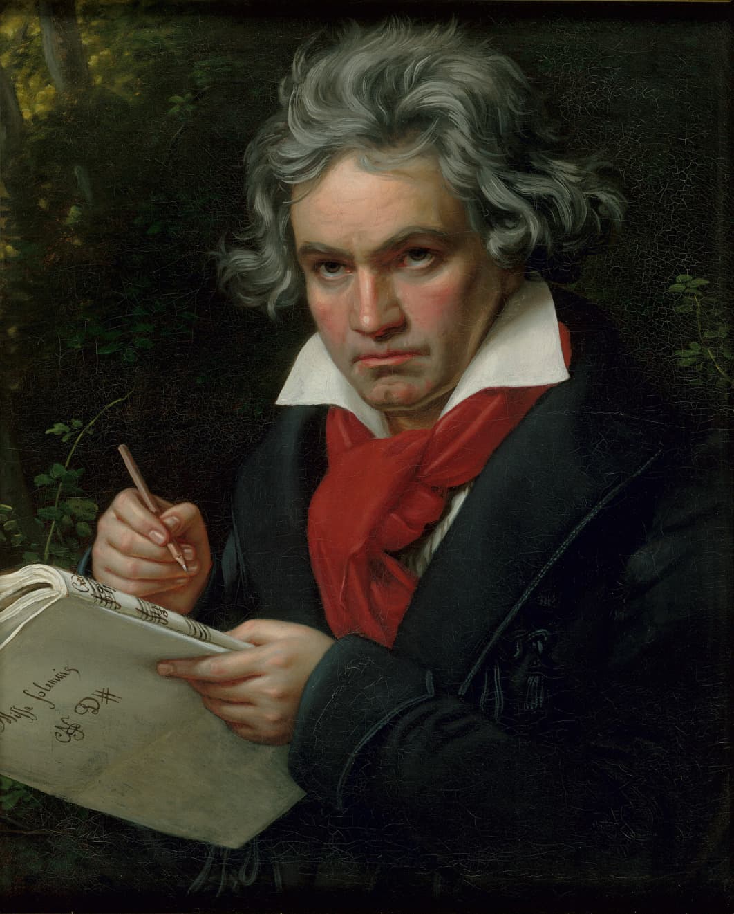 Ludwig van Beethoven composing the Missa solemnis, painted by Joseph Karl Stieler in 1820